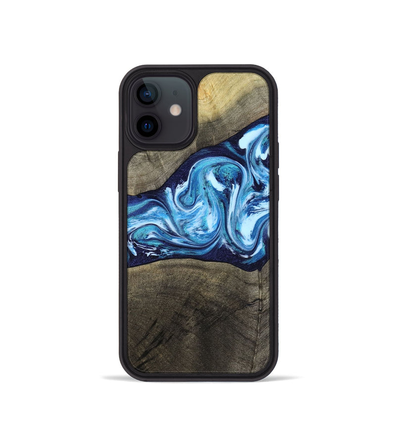 iPhone 12 mini Wood Phone Case - Alicia (Blue, 799974)