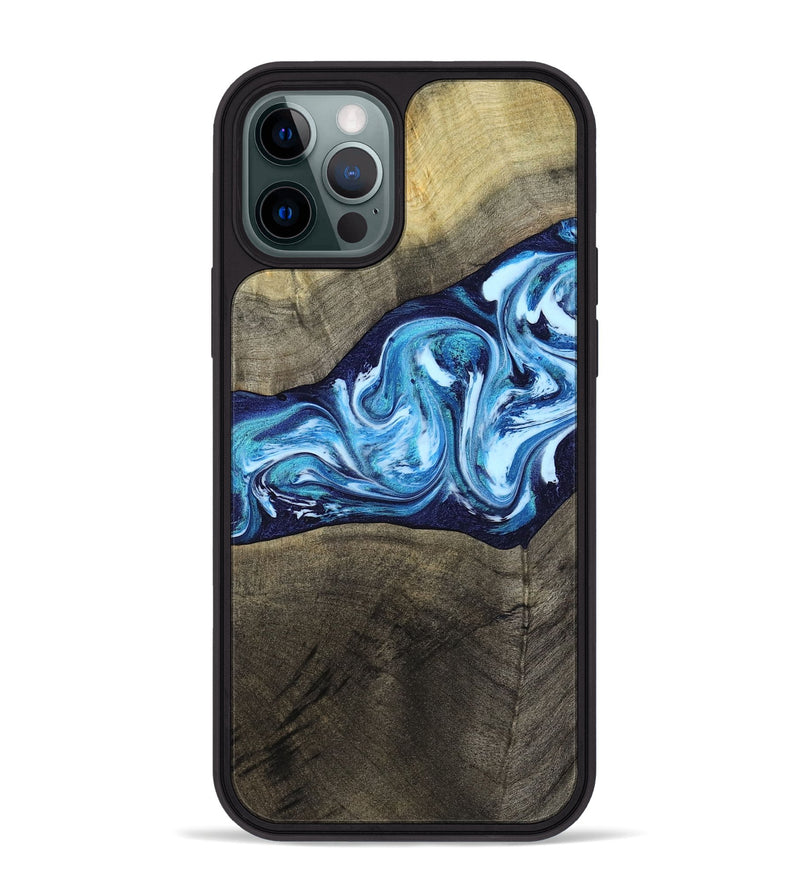 iPhone 12 Pro Max Wood Phone Case - Alicia (Blue, 799974)