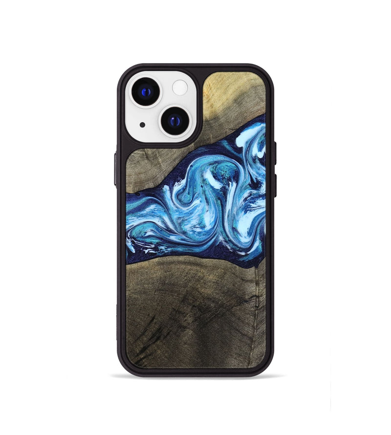 iPhone 13 mini Wood Phone Case - Alicia (Blue, 799974)