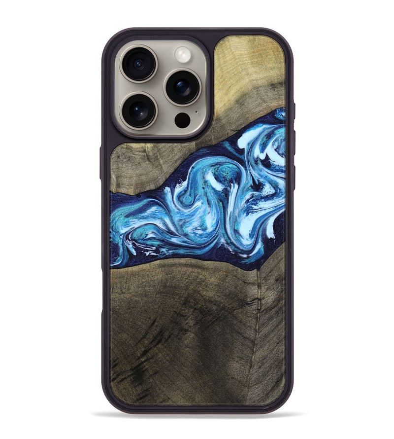 iPhone 16 Pro Max Wood Phone Case - Alicia (Blue, 799974)