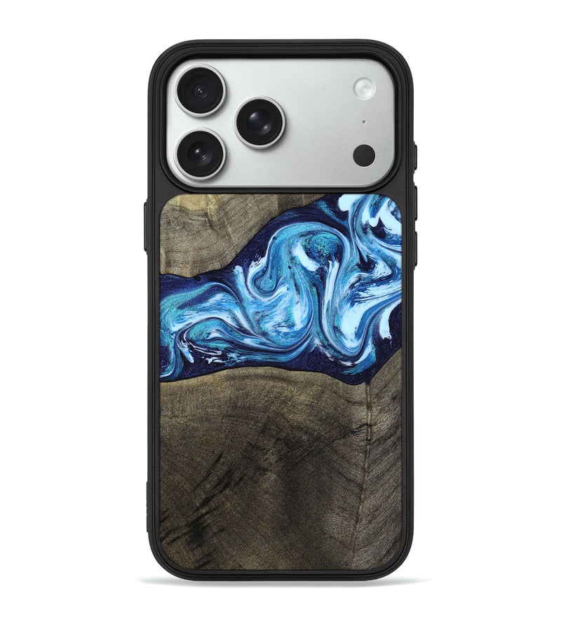 iPhone 18 Pro Max Wood Phone Case - Alicia (Blue, 799974)