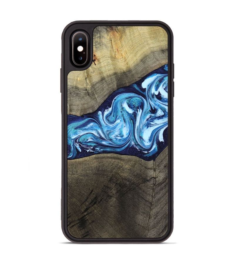 iPhone Xs Max Wood Phone Case - Alicia (Blue, 799974)