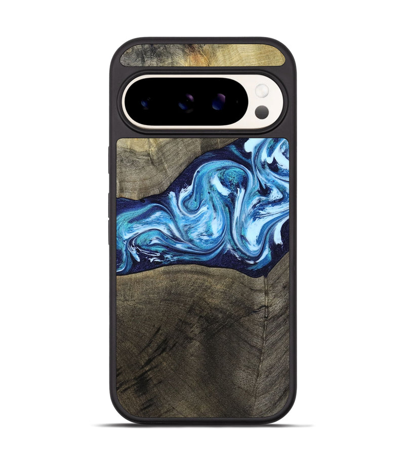 Pixel 9 Wood Phone Case - Alicia (Blue, 799974)