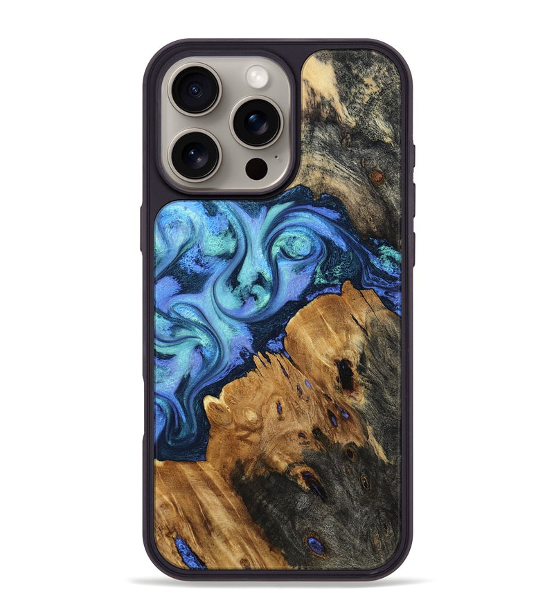 iPhone 16 Pro Max Wood Phone Case - Robb (Blue, 799993)