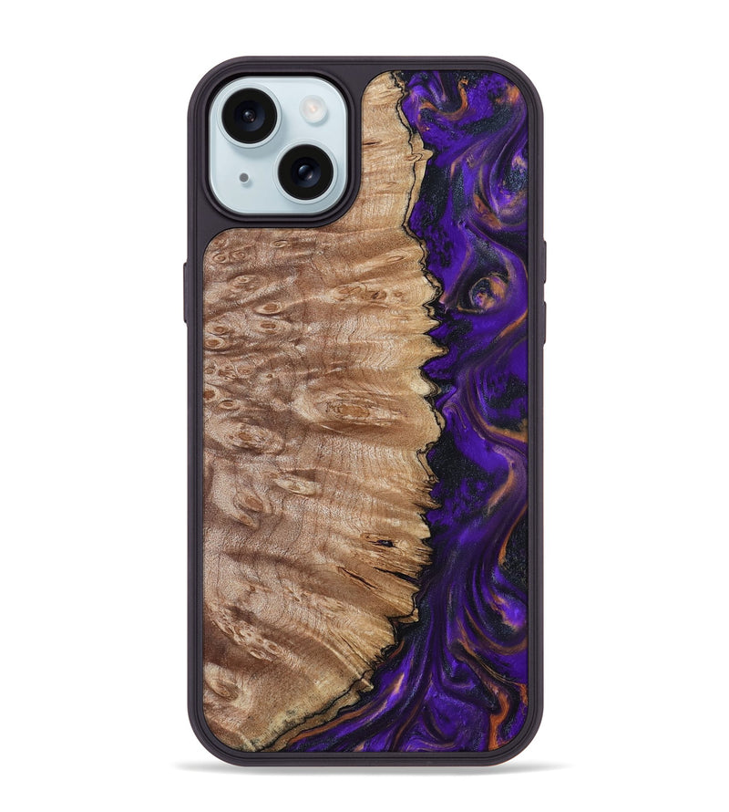 iPhone 15 Plus Wood Phone Case - Kandice (Purple, 800005)