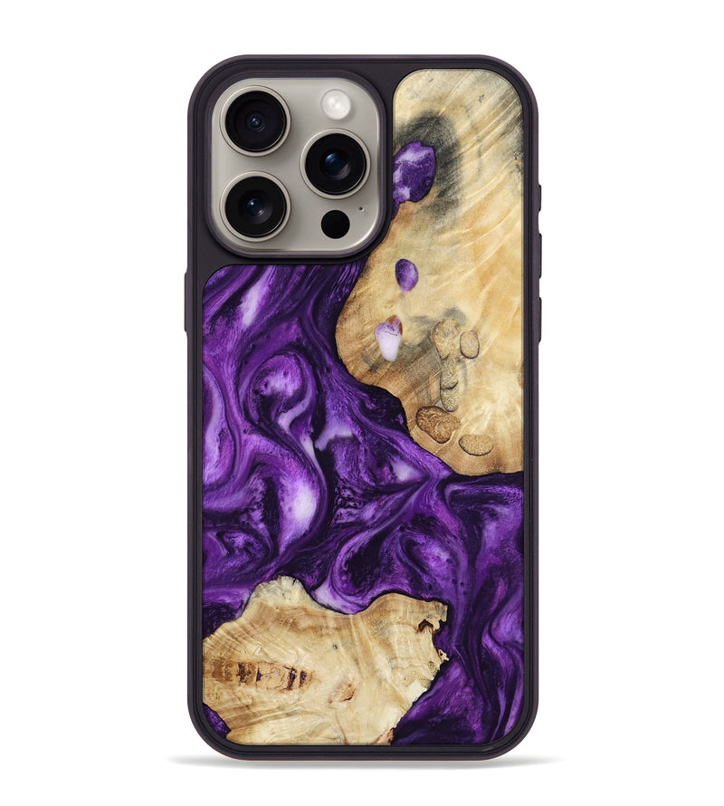 iPhone 15 Pro Max Wood Phone Case - Tressie (Purple, 800027)