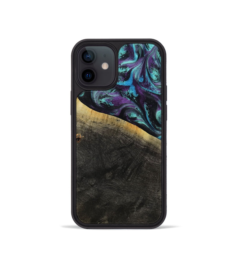 iPhone 12 mini Wood Phone Case - Elna (Purple, 800032)