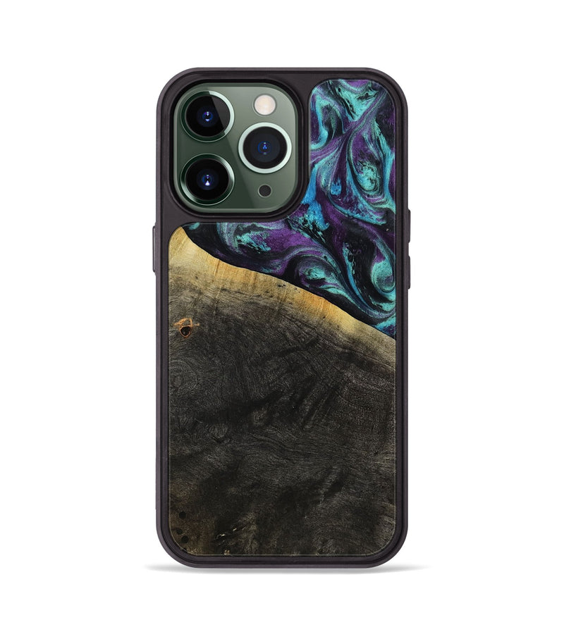 iPhone 13 Pro Wood Phone Case - Elna (Purple, 800032)