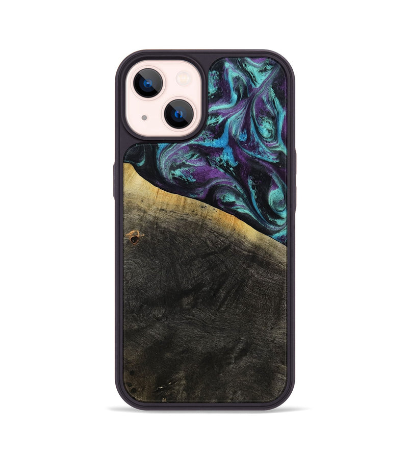 iPhone 14 Wood Phone Case - Elna (Purple, 800032)
