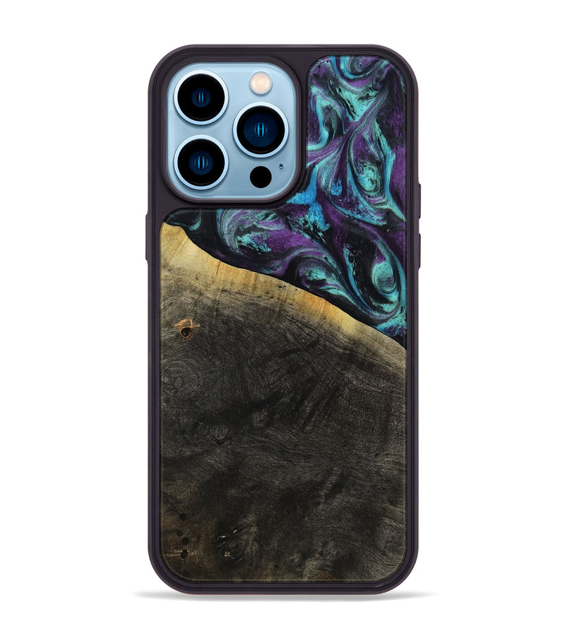 iPhone 14 Pro Max Wood Phone Case - Elna (Purple, 800032)