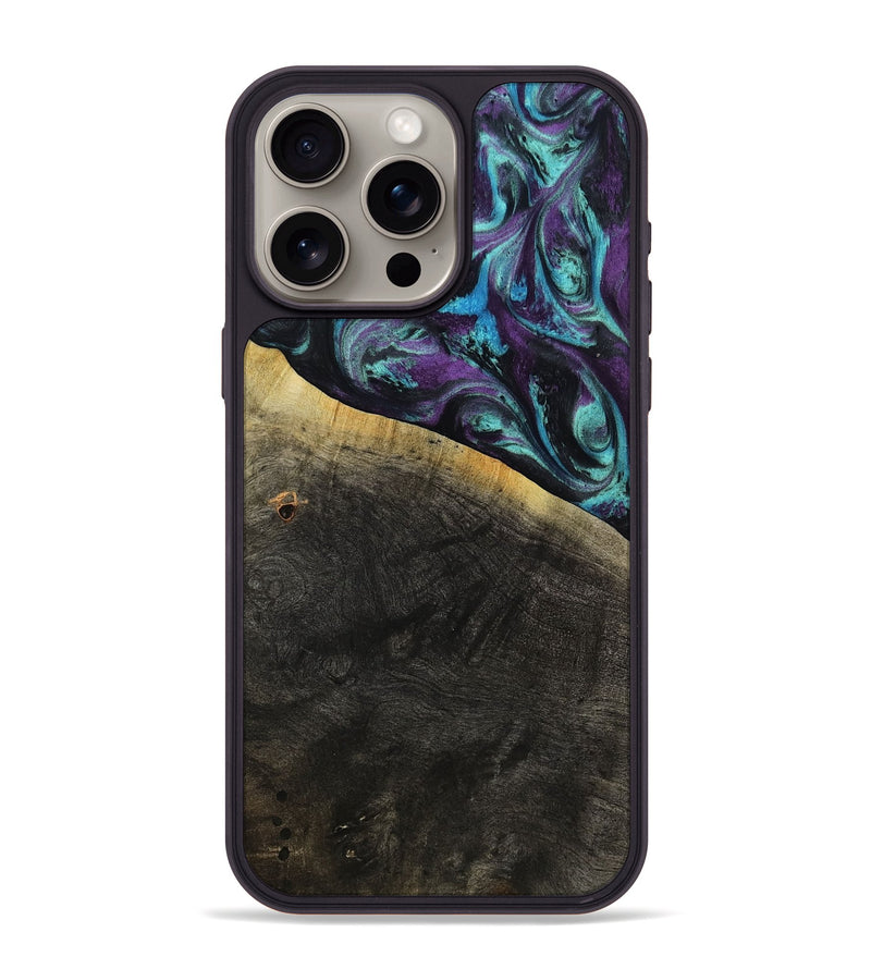 iPhone 15 Pro Max Wood Phone Case - Elna (Purple, 800032)