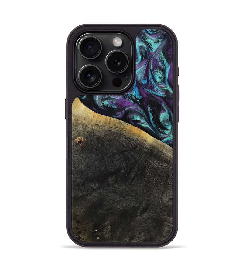 iPhone 15 Pro Wood Phone Case - Elna (Purple, 800032)