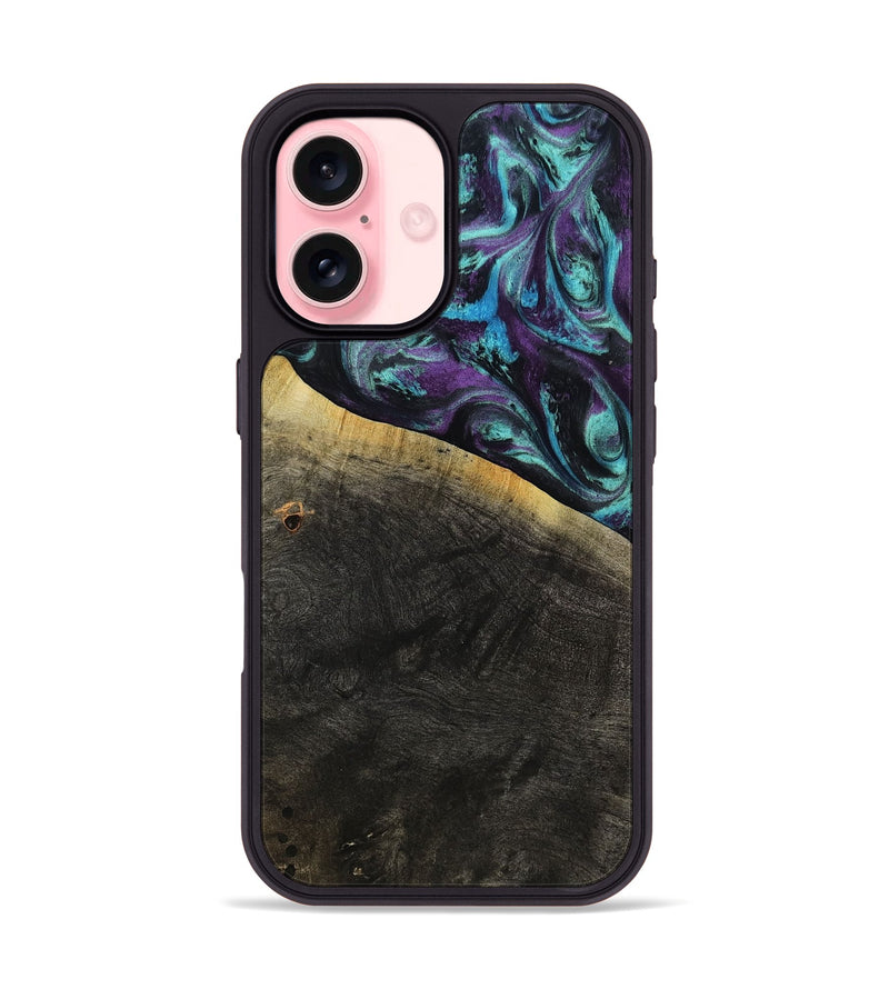 iPhone 16 Wood Phone Case - Elna (Purple, 800032)