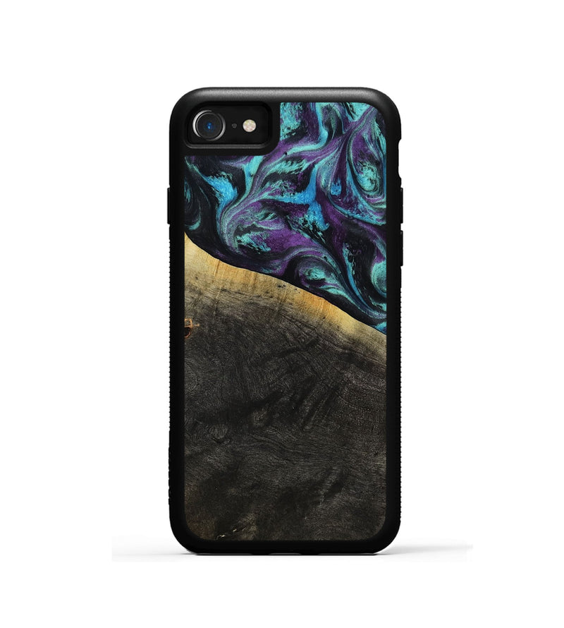 iPhone SE Wood Phone Case - Elna (Purple, 800032)