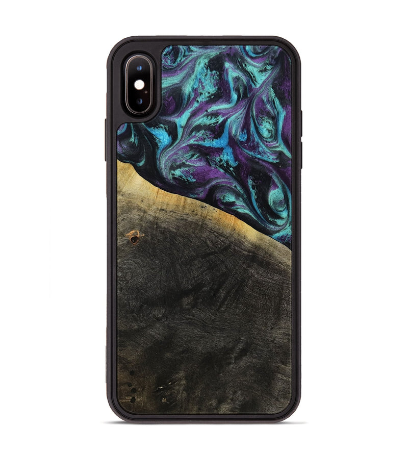iPhone Xs Max Wood Phone Case - Elna (Purple, 800032)