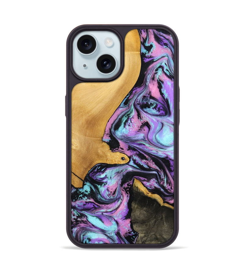 iPhone 15 Wood Phone Case - Davis (Purple, 800034)