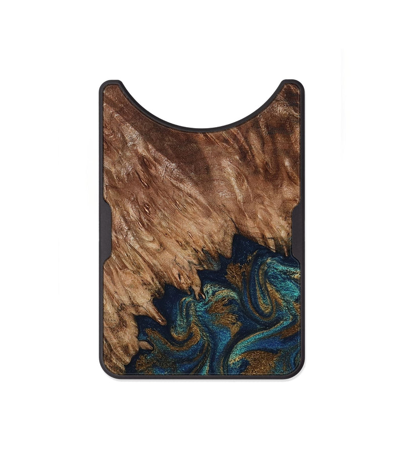 Alloy Wood Wallet - Lylah (Teal & Gold, 800050)