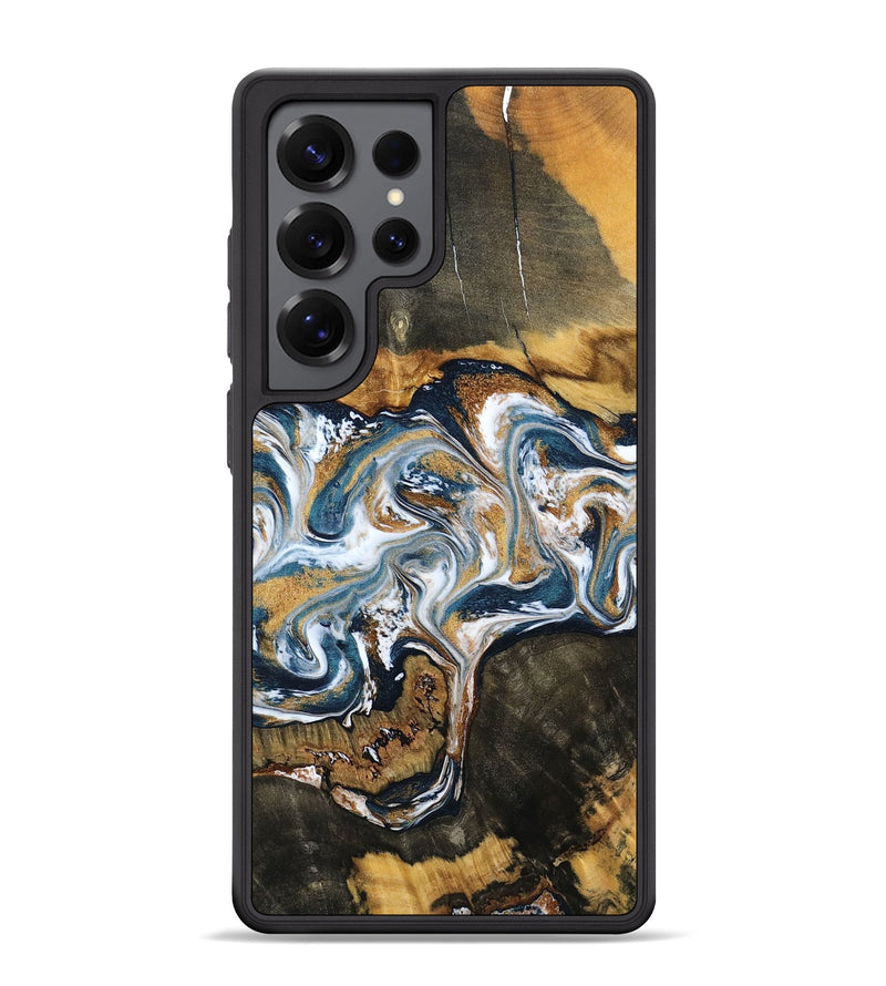 Galaxy S25 Ultra Wood Phone Case - Shyla (Teal & Gold, 800058)