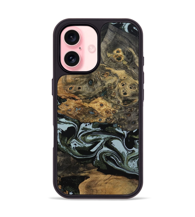 iPhone 16 Wood Phone Case - Genesis (Green, 800074)