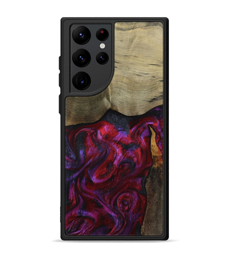 Galaxy S22 Ultra Wood Phone Case - Deven (Red, 800092)