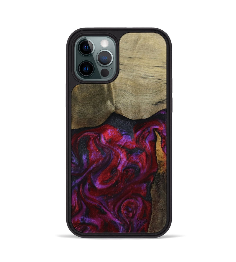 iPhone 12 Pro Wood Phone Case - Deven (Red, 800092)