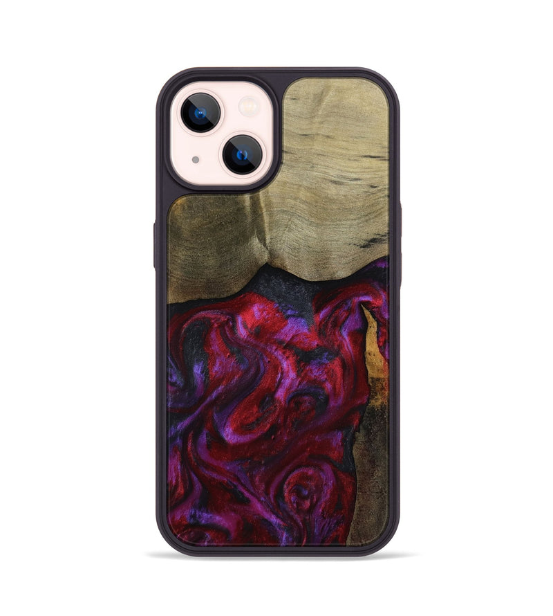 iPhone 14 Wood Phone Case - Deven (Red, 800092)