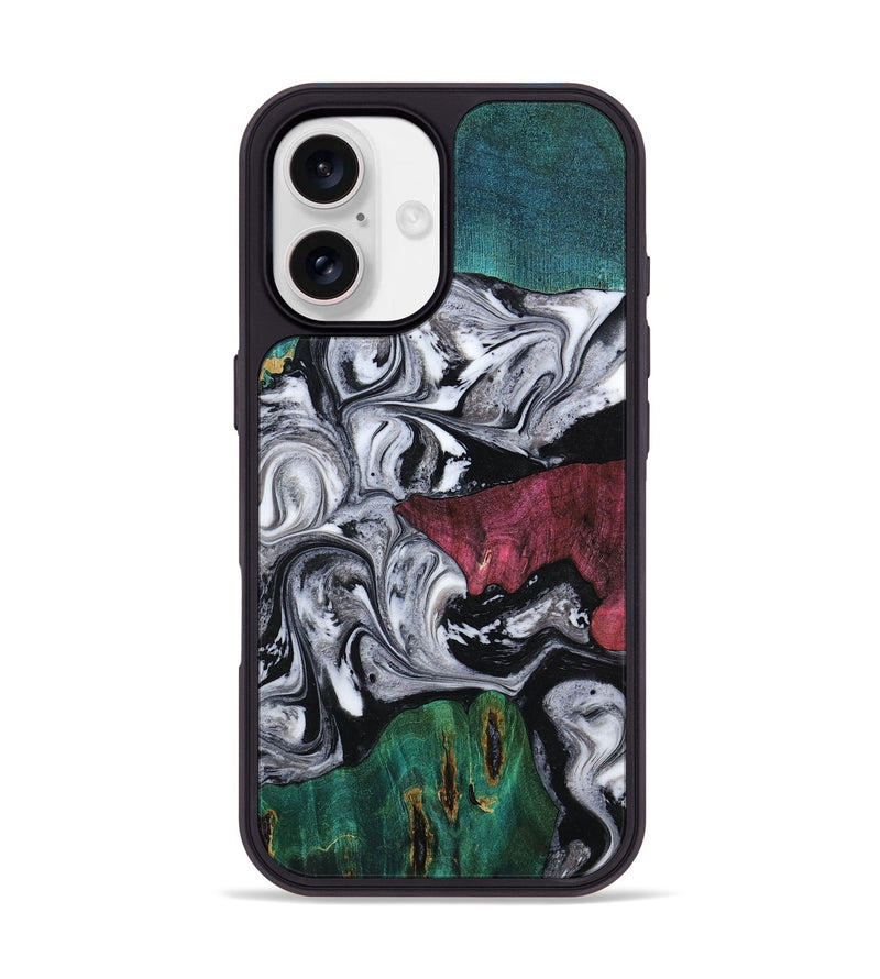 iPhone 17 Wood Phone Case - Rhodes (Black & White, 800102)