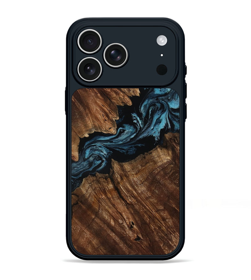 iPhone 17 Pro Max Wood Phone Case - Shante (Blue, 800203)