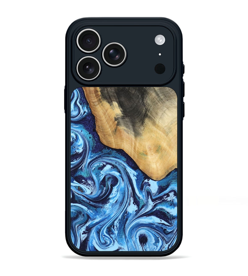 iPhone 17 Pro Max Wood Phone Case - Marlie (Blue, 800205)