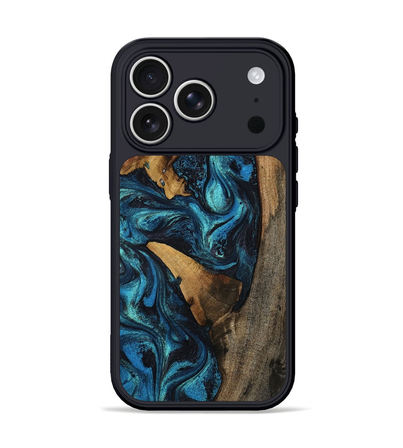 iPhone 17 Pro Wood Phone Case - Ensley (Blue, 800210)