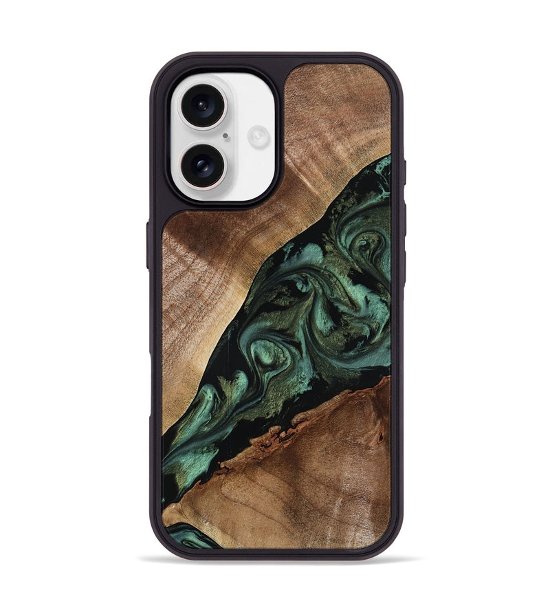 iPhone 17 Wood Phone Case - Lailah (Green, 800309)