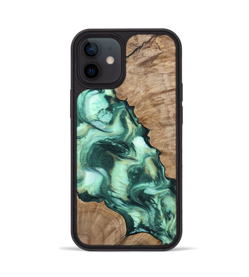 iPhone 12 Wood Phone Case - Liliana (Green, 800338)