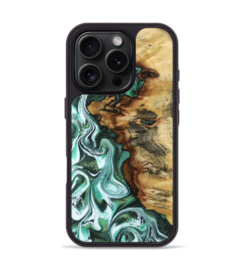 iPhone 16 Pro Wood Phone Case - Jream (Green, 800346)