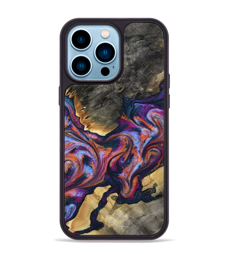 iPhone 14 Pro Max Wood Phone Case - Alida (Blue, 800352)