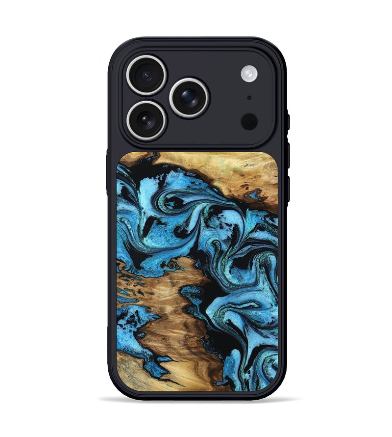 iPhone 17 Pro Wood Phone Case - Jaelynn (Blue, 800354)