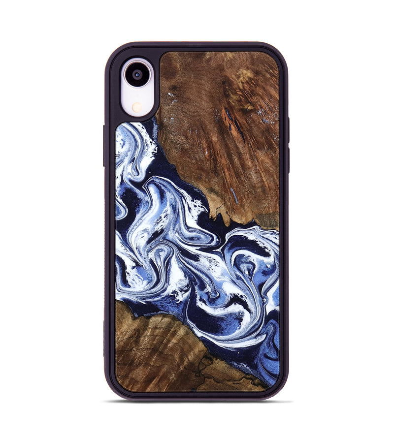iPhone Xr Wood Phone Case - Aryan (Blue, 800357)
