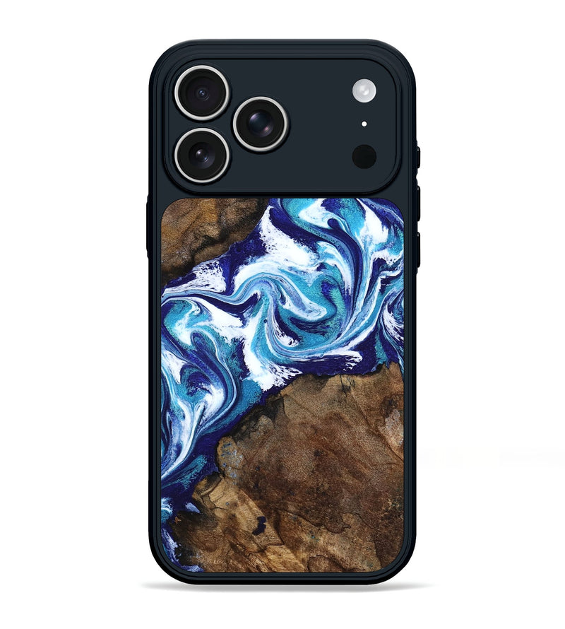 iPhone 17 Pro Max Wood Phone Case - Darby (Blue, 800361)