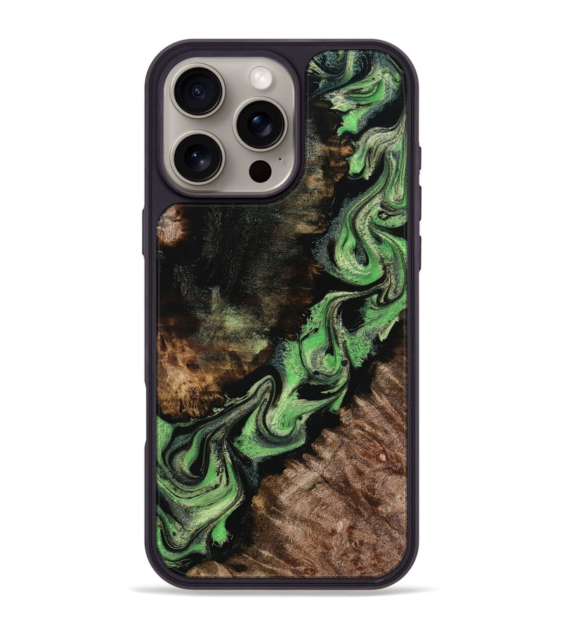 iPhone 16 Pro Max Wood Phone Case - Brett (Green, 800367)