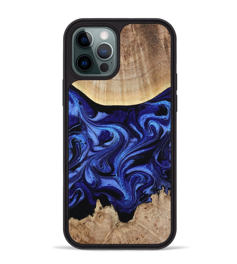 iPhone 12 Pro Max Wood Phone Case - Racheal (Blue, 800369)