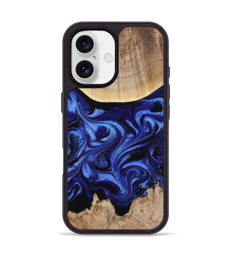 iPhone 17 Wood Phone Case - Racheal (Blue, 800369)