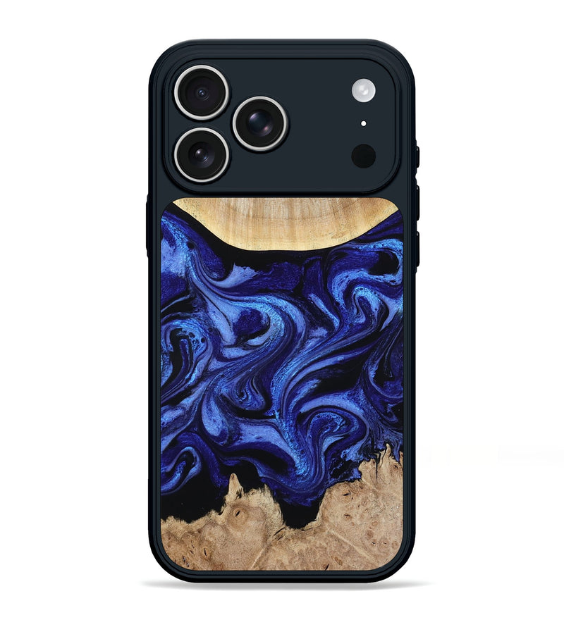 iPhone 17 Pro Max Wood Phone Case - Racheal (Blue, 800369)