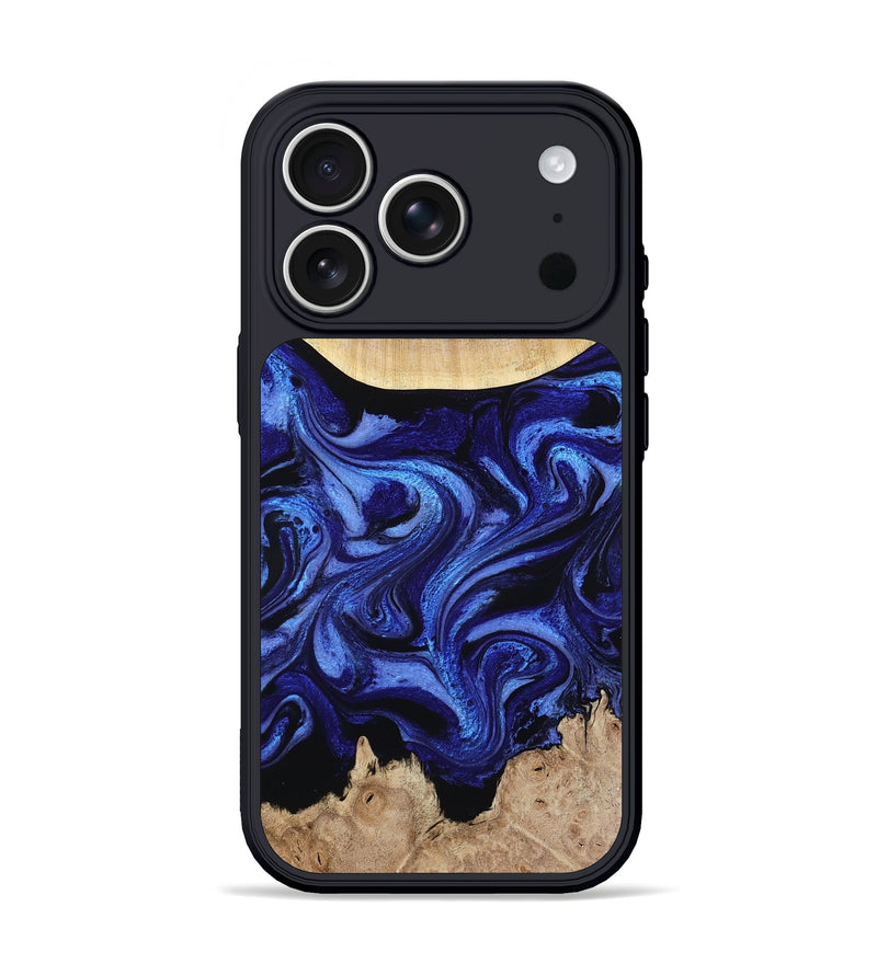 iPhone 17 Pro Wood Phone Case - Racheal (Blue, 800369)