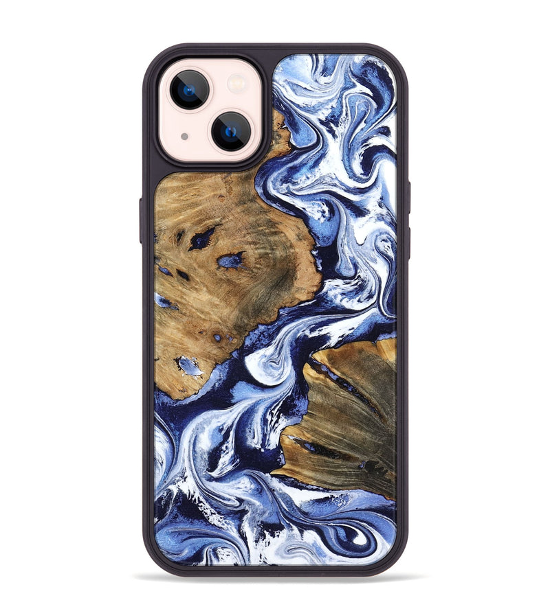 iPhone 14 Plus Wood Phone Case - Rolland (Blue, 800371)