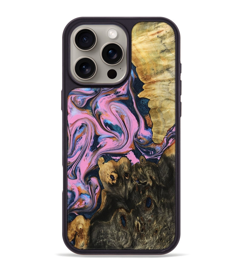 iPhone 16 Pro Max Wood Phone Case - Trey (Blue, 800372)