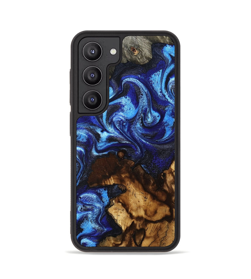 Galaxy S23 Wood Phone Case - Bear (Blue, 800376)