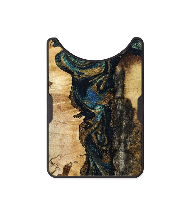 Alloy Wood Wallet - Furman (Teal & Gold, 800428)