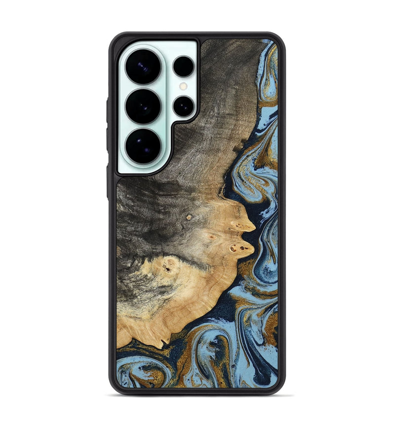 Galaxy S26 Ultra Wood Phone Case - Letha (Teal & Gold, 800458)