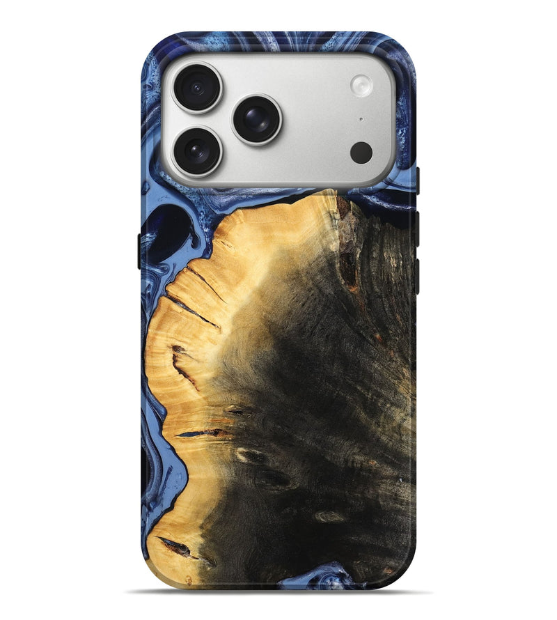iPhone 17 Pro Max Wood Live Edge Phone Case - Tripp (Blue, 800482)