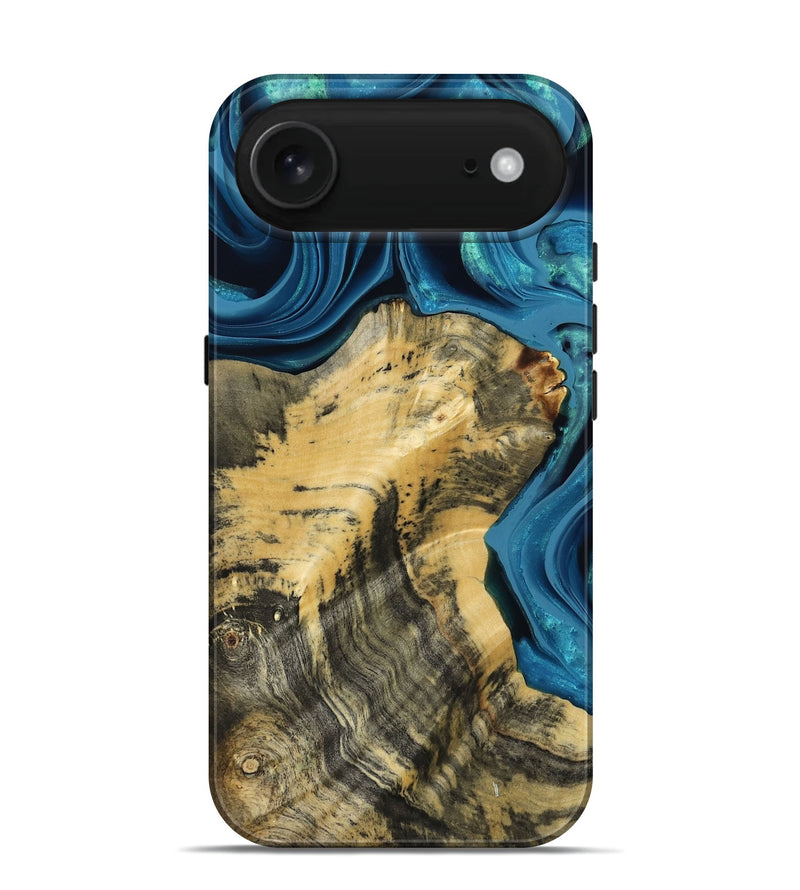 iPhone 17 Air Wood Live Edge Phone Case - Abigale (Blue, 800485)