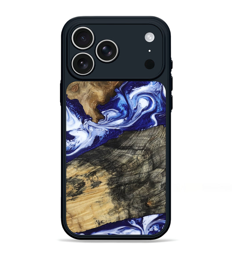 iPhone 17 Pro Max Wood Phone Case - Maxwell (Blue, 800664)